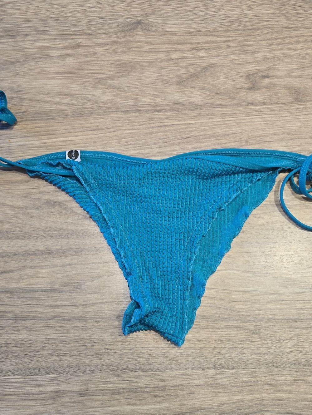 Womens Eidon Turquoise Textured Tie-Side Bikini Bottom